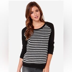 Jack by BB Dakota Liberty black and ivory sweater XS